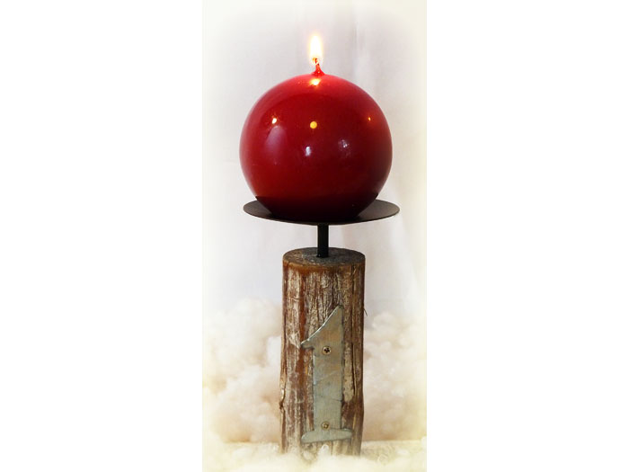 Adventskranz - Kerzenständer für 4 Kerzen aus Holz, nummeriert von 1 bis 4