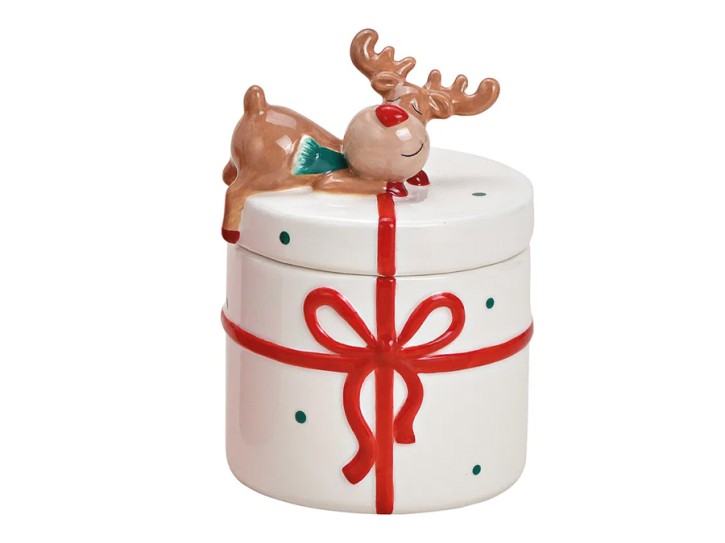 Plätzchendose Elch - weiß