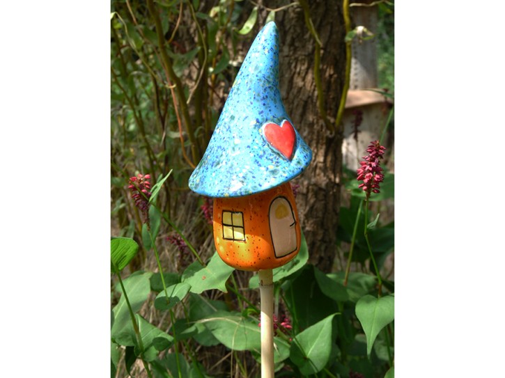 Gartenstecker Haus - blau
