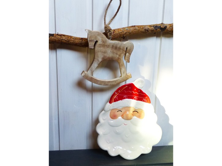 Gebäckteller aus Keramik - Gesicht Weihnachtsmann Gebäckteller aus Keramik - Gesicht Weihnachtsmann