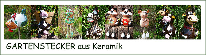 Gartenstecker aus Keramik