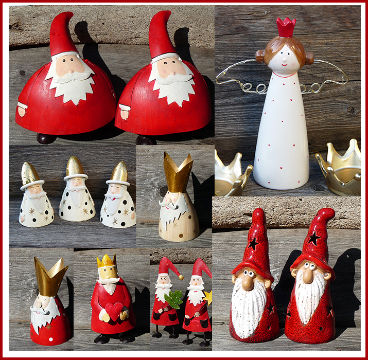 Weihnachtsdeko aus Metall und Keramik