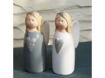 Engel aus Keramik - grau