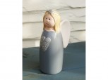 Engel aus Keramik - grau
