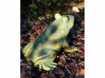 Große Froschfigur aus Keramik sitzend, moosgrün