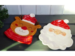 Vorlagenteller Weihnachten - Rentier und Santa