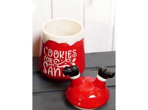 cookies for Santa - Keksdose aus Keramik in rot.