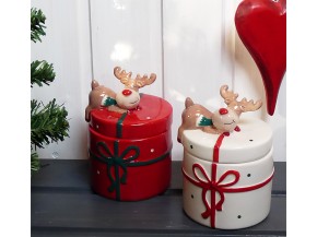 Keksdosen aus Keramik in Geschenkform Rentie