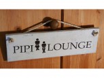 Pippi Lounge, Betonschild weiß