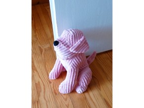 Cord-Türstopper Hund in rosa