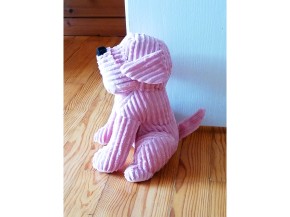 Cord-Türstopper Hund in rosa