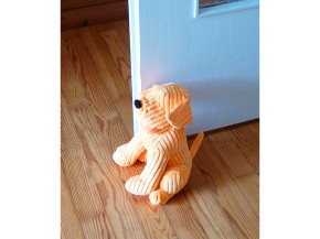 Cord-Türstopper Hund in Orange