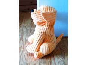 Cord-Türstopper Hund in Orange