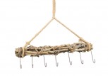 Hakenleiste aus Holz - 45 cm